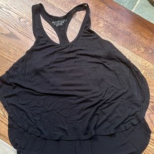 beyond yoga, long sheer black, side slits/open sides tank